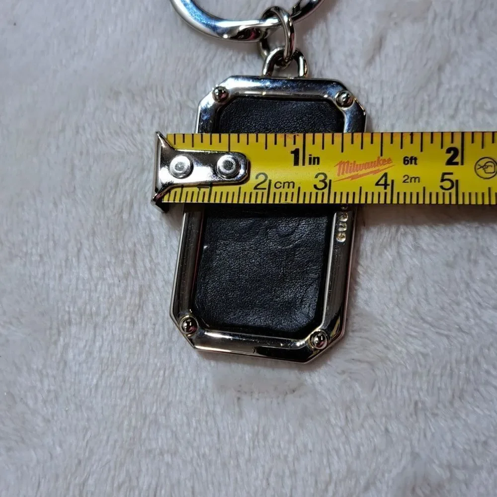 Gucci Leather Embossed Dog Tag KeyChain/Bag Charm GIFTABLE PRISTINE CONDITION